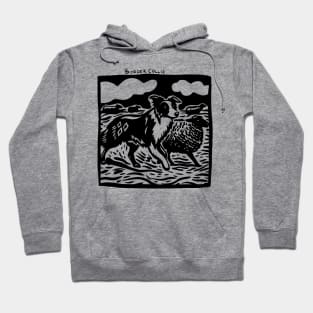 Border Collie Stamp Art Hoodie